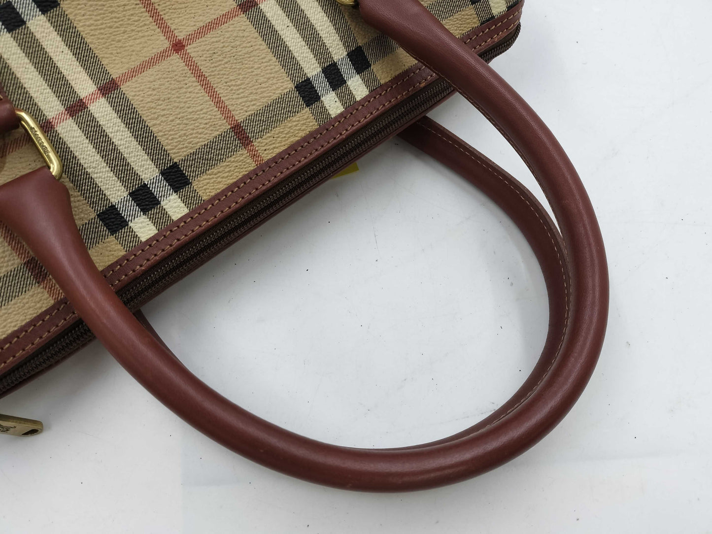 BURBERRY Nova Check PVC Handbag Mini Boston Bag
