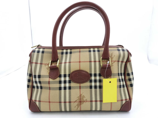 BURBERRY Nova Check PVC Handbag Mini Boston Bag