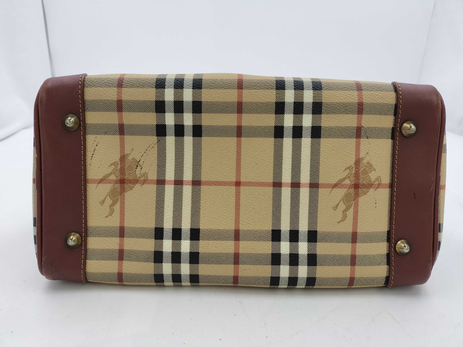 BURBERRY Nova Check PVC Handbag Mini Boston Bag