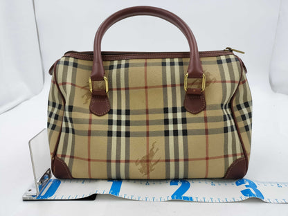 BURBERRY Nova Check PVC Handbag Mini Boston Bag