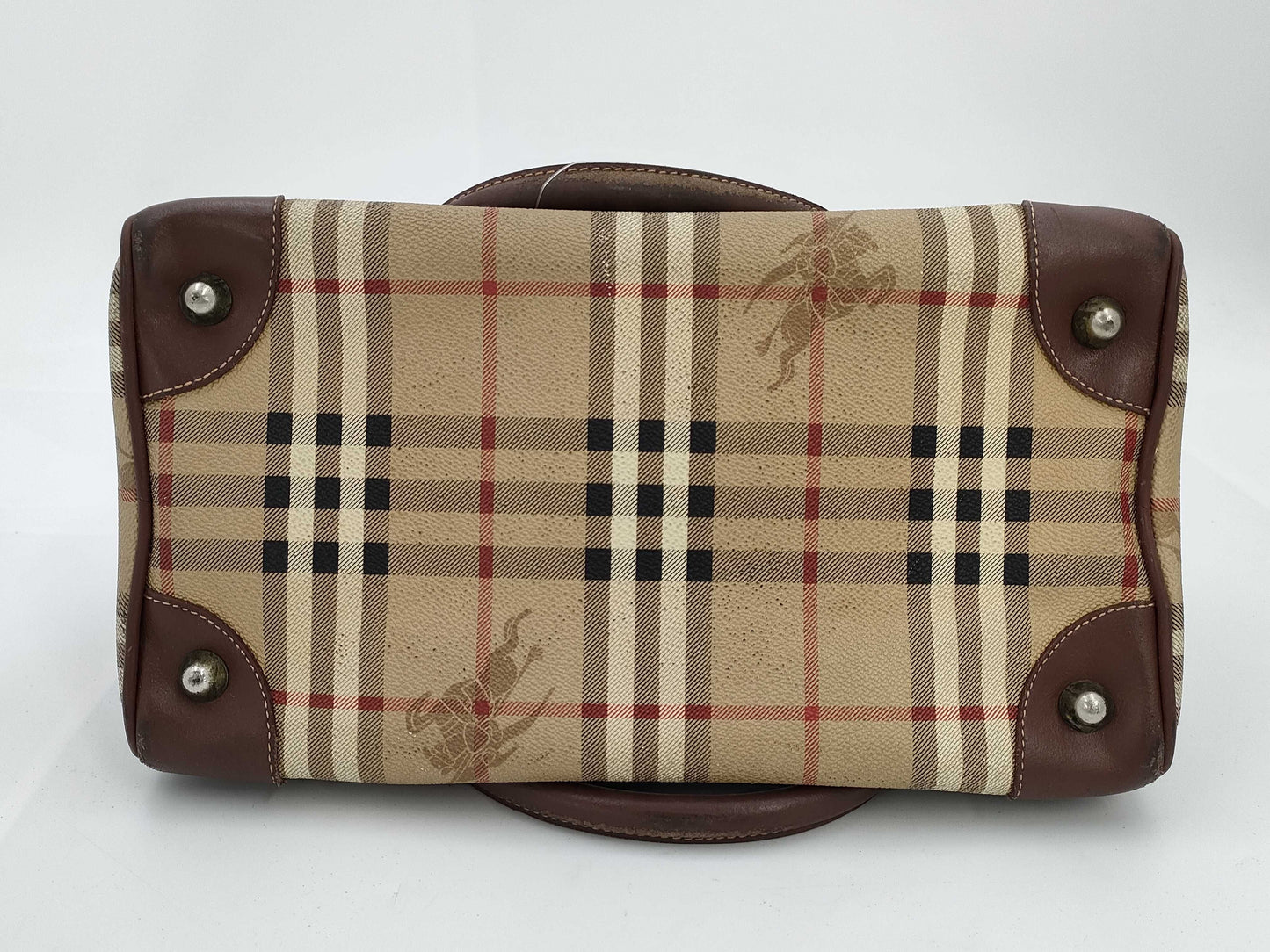 BURBERRY Check Mini Boston Handbag