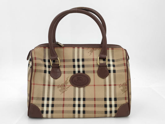 BURBERRY Check Mini Boston Handbag
