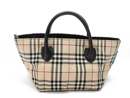 BURBERRY Blue Label Nova Check Handbag Nylon Tote Bag