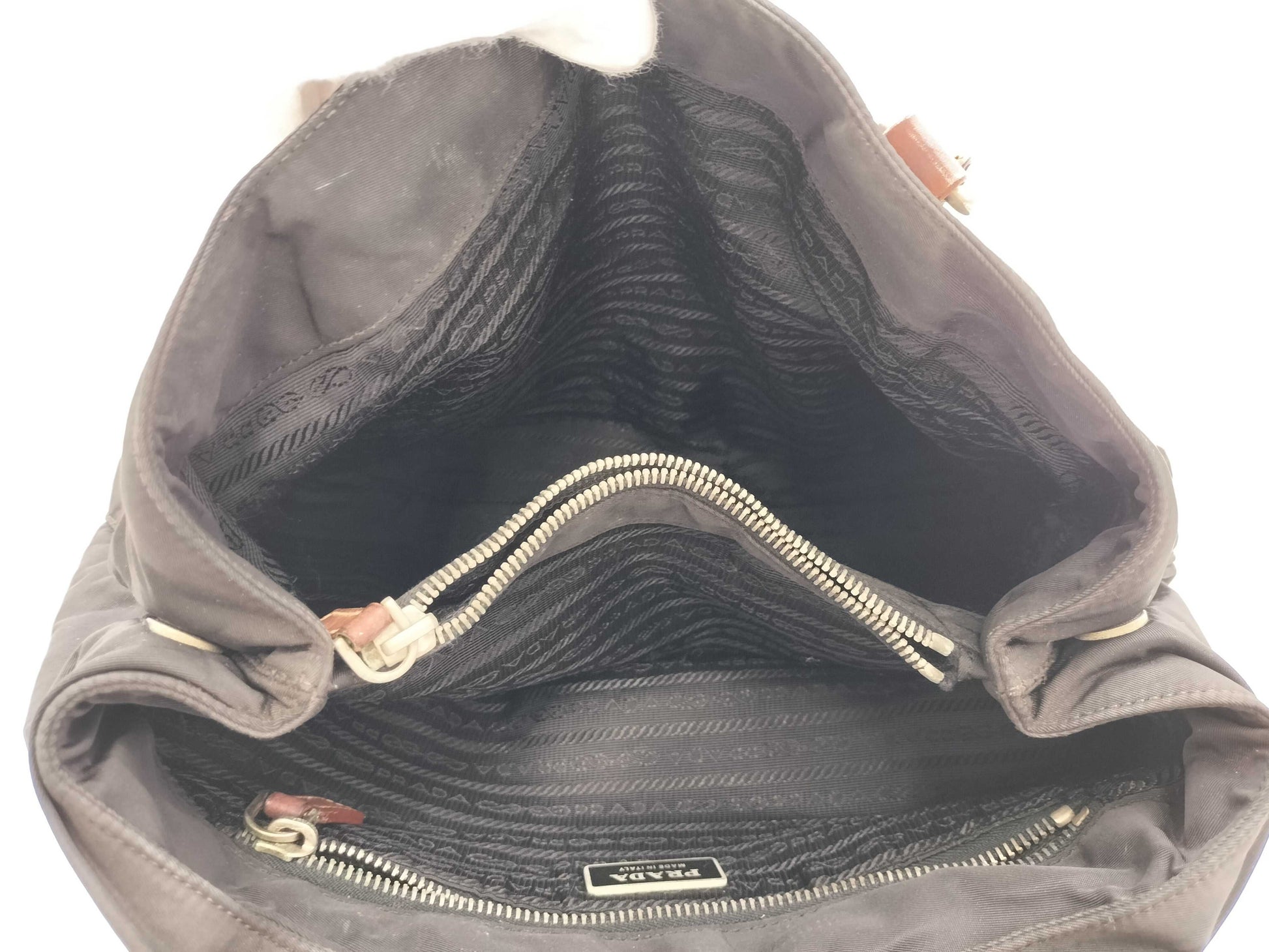 PRADA Tessuto Nylon Tote Bag with White Rust Repair