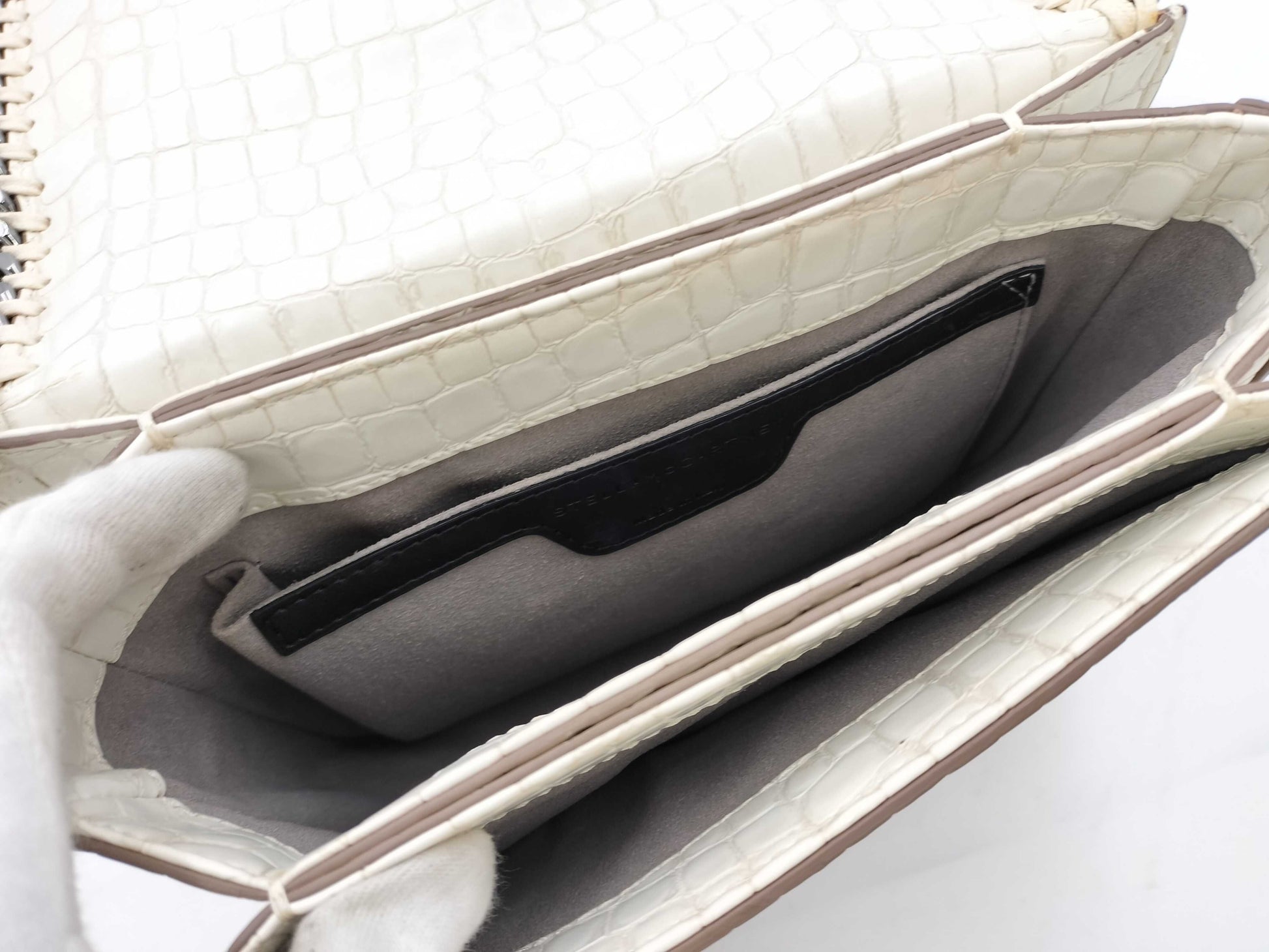 Stella McCartney Crocodile Embossed Shoulder Bag