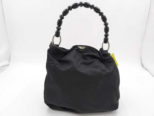 Dior Maris Pearl/Nylon/Black/Plastic Handbag