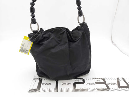 Dior Maris Pearl/Nylon/Black/Plastic Handbag