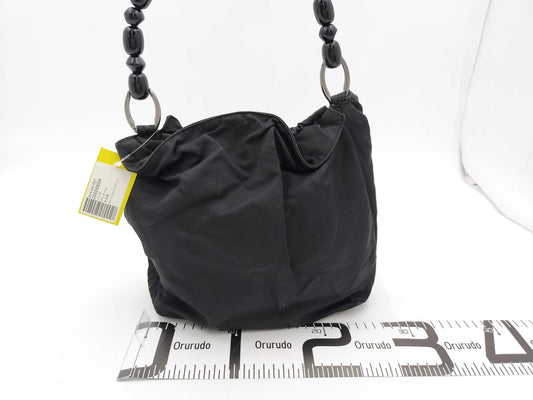 Dior Maris Pearl/Nylon/Black/Plastic Handbag