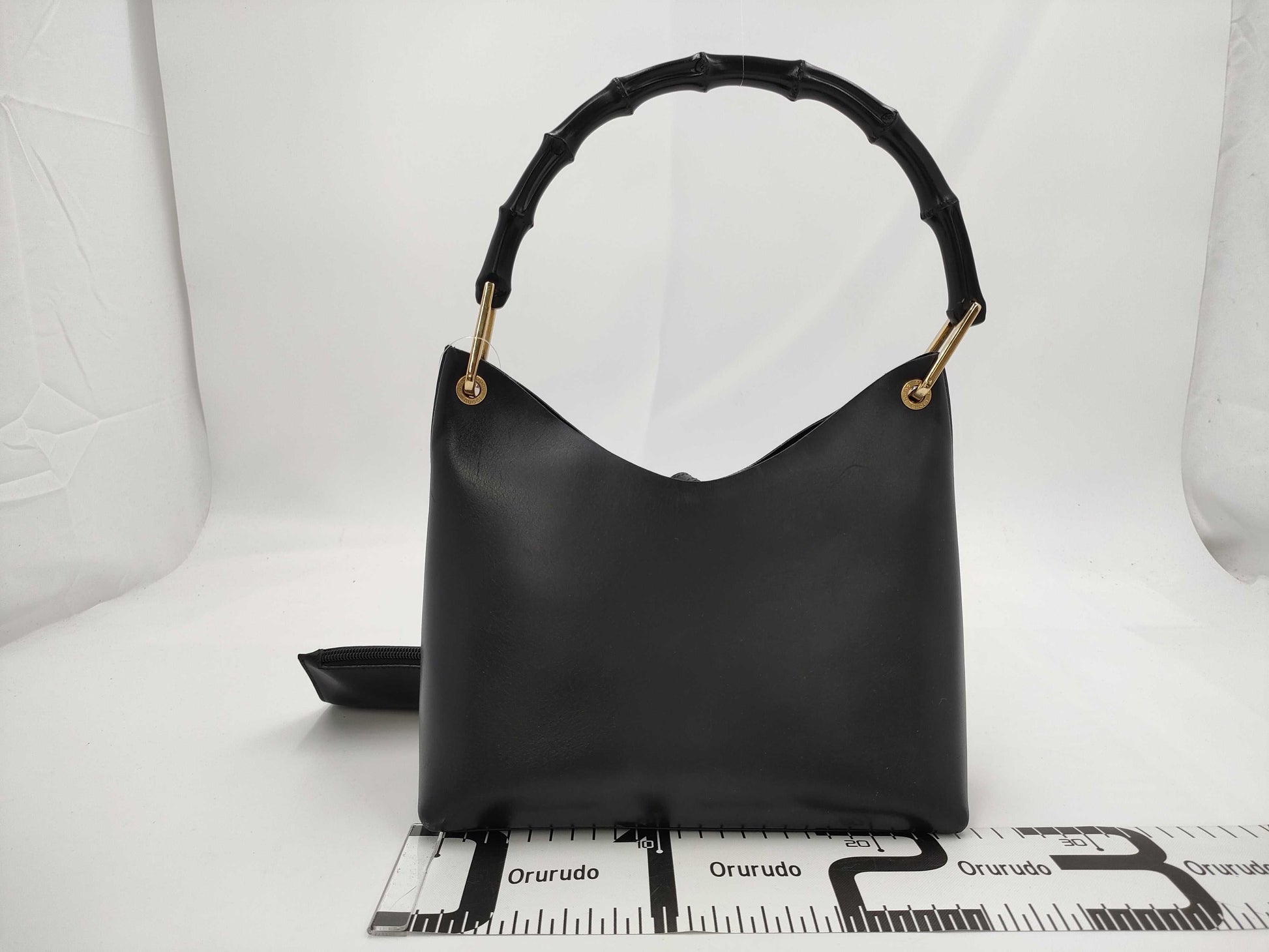 GUCCI Bamboo Semi-Shoulder Leather 001 1998 1883 Shoulder Bag