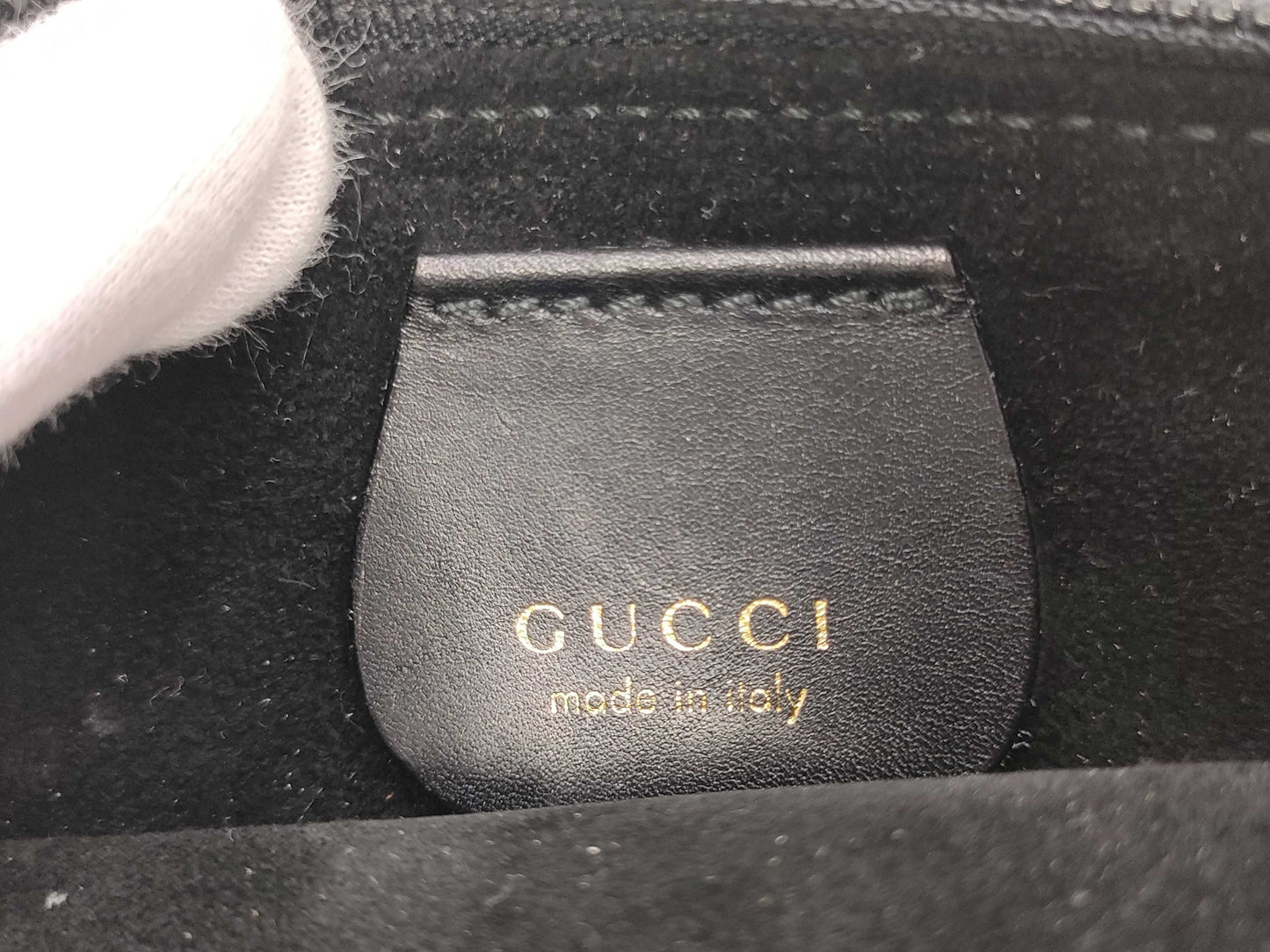 GUCCI Bamboo Semi-Shoulder Leather 001 1998 1883 Shoulder Bag
