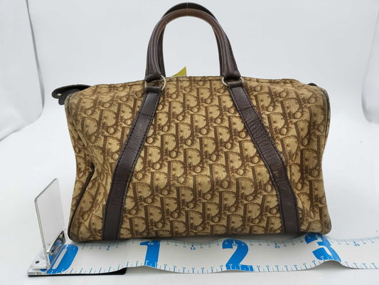 Dior Clutch Bag? Logo Plate, Honeycomb Pattern Interior, Black Leather, Vintage Boston Bag