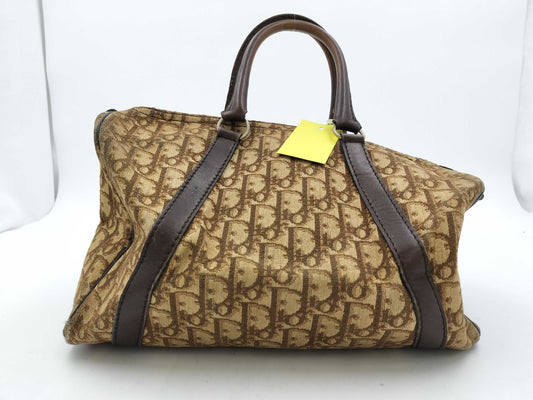 Dior Clutch Bag? Logo Plate, Honeycomb Pattern Interior, Black Leather, Vintage Boston Bag