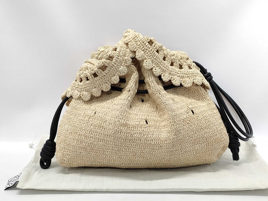 LOEWE Flamenco Raffia Straw Shoulder Bag