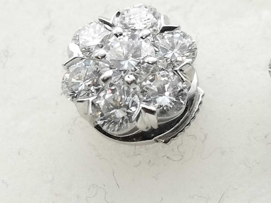 Van Cleef & Arpels Fleurette Diamond Earrings in White Gold 750, 2.2g 