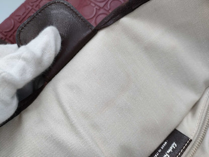 Salvatore Ferragamo Gancini Embossed Tote Bag