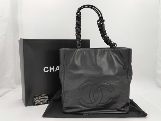 CHANEL 5284653 Lambskin Coco Plastic Chain Tote, No. 5 Handbag