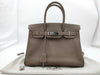 HERMES Birkin 30 Etoupe Epson Silver Hardware □Q Stamp Handbag