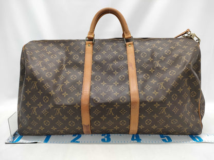 LOUIS VUITTON VI8911 Monogram M41412 Keepall Bandouliere 60 Sterling Silver Boston Bag with Padlock