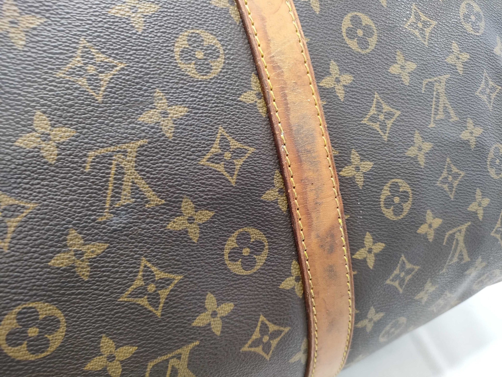LOUIS VUITTON VI8911 Monogram M41412 Keepall Bandouliere 60 Sterling Silver Boston Bag with Padlock