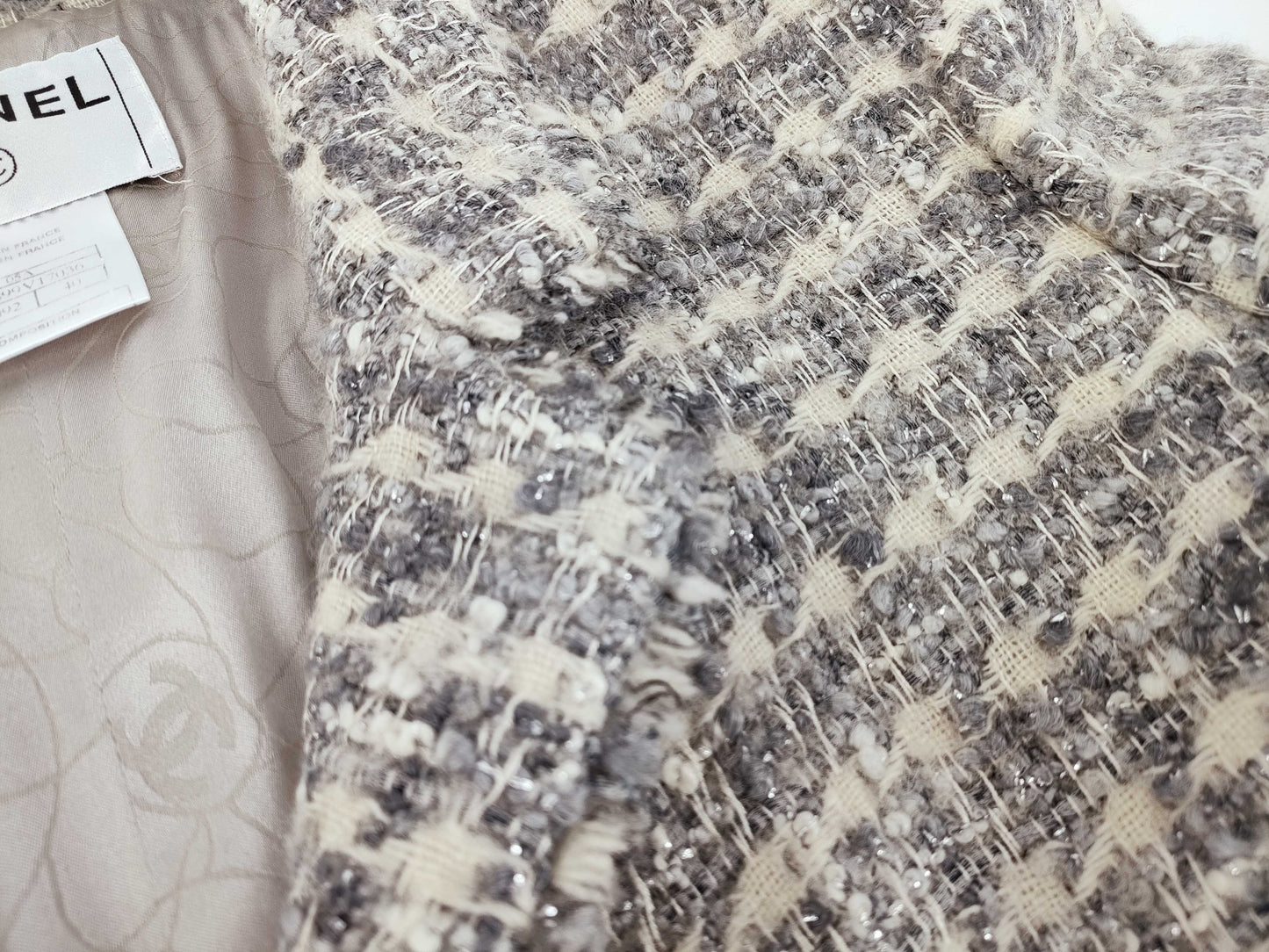 (10462_0149) CHANEL 05A Tweed Coat Jacket