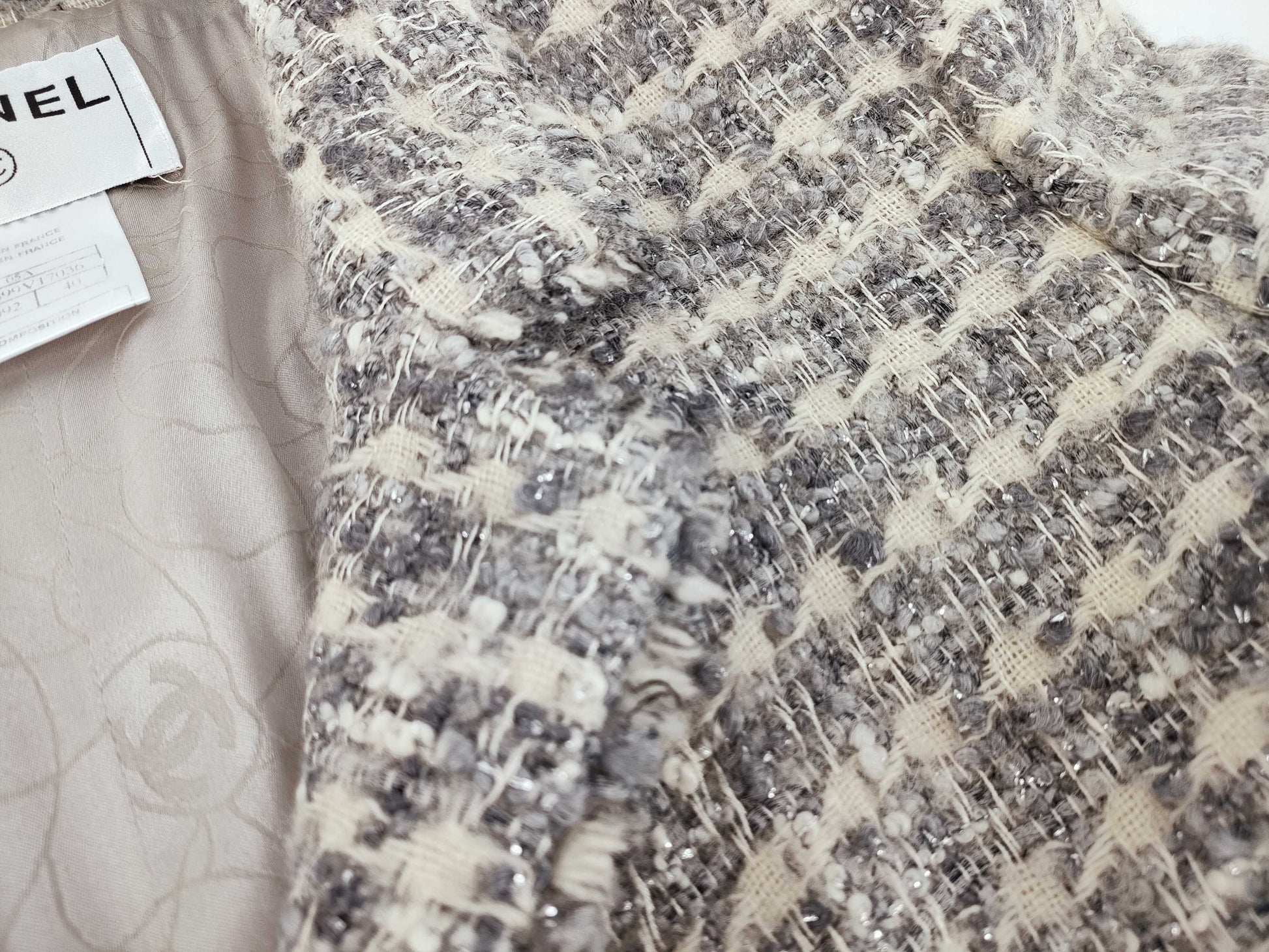 (10462_0149) CHANEL 05A Tweed Coat Jacket