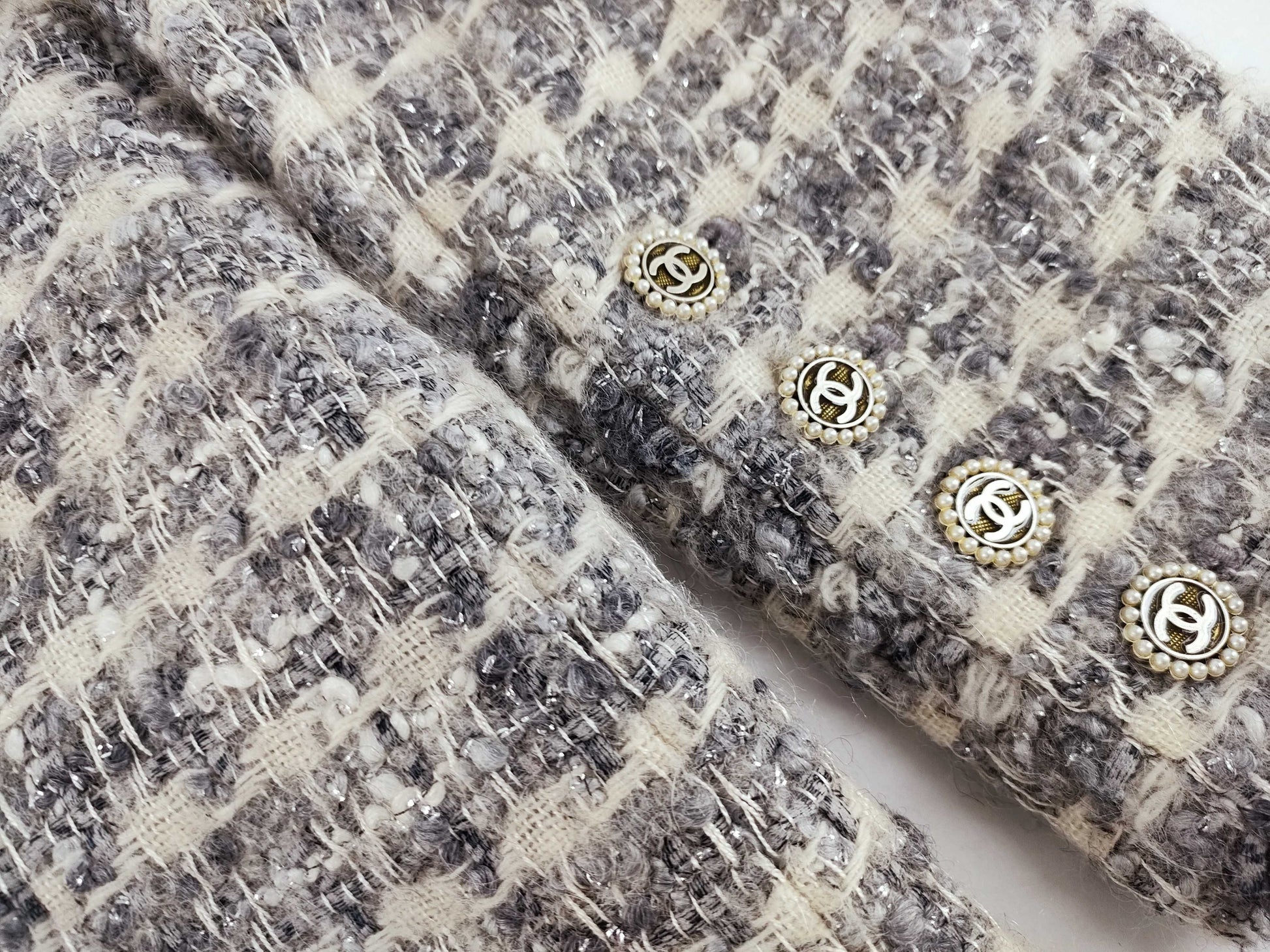 (10462_0149) CHANEL 05A Tweed Coat Jacket
