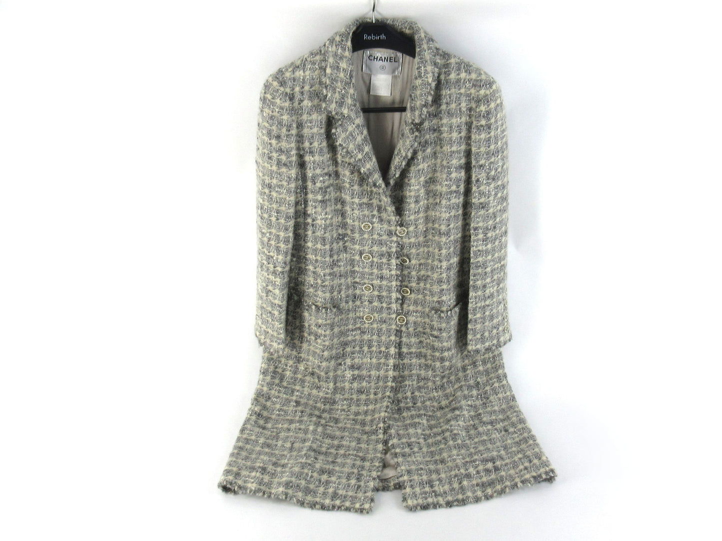 (10462_0149) CHANEL 05A Tweed Coat Jacket