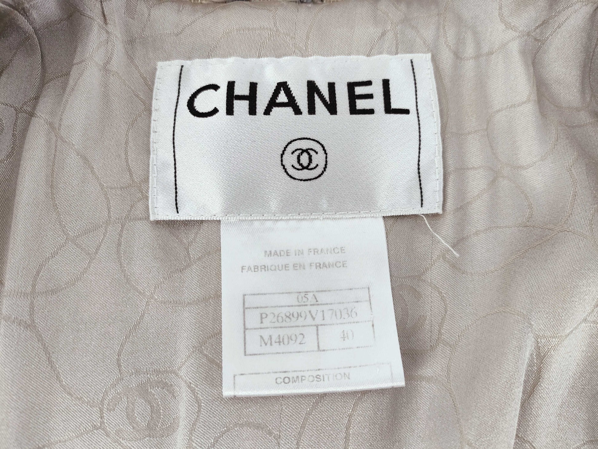 (10462_0149) CHANEL 05A Tweed Coat Jacket