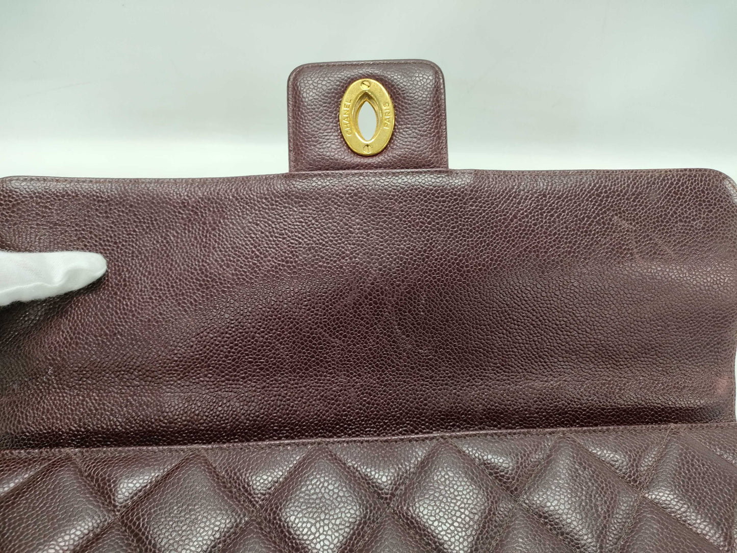 CHANEL Caviar Skin Coco Mark Briefcase with Gold Hardware Handbag