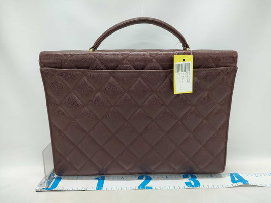 CHANEL Caviar Skin Coco Mark Briefcase with Gold Hardware Handbag