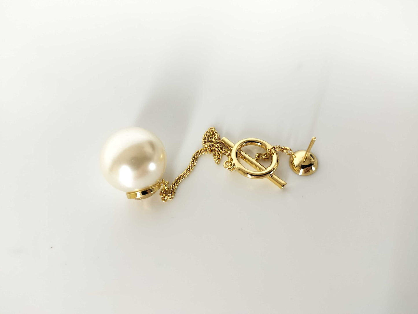 Dior Gold-Colored Faux Pearl Earrings