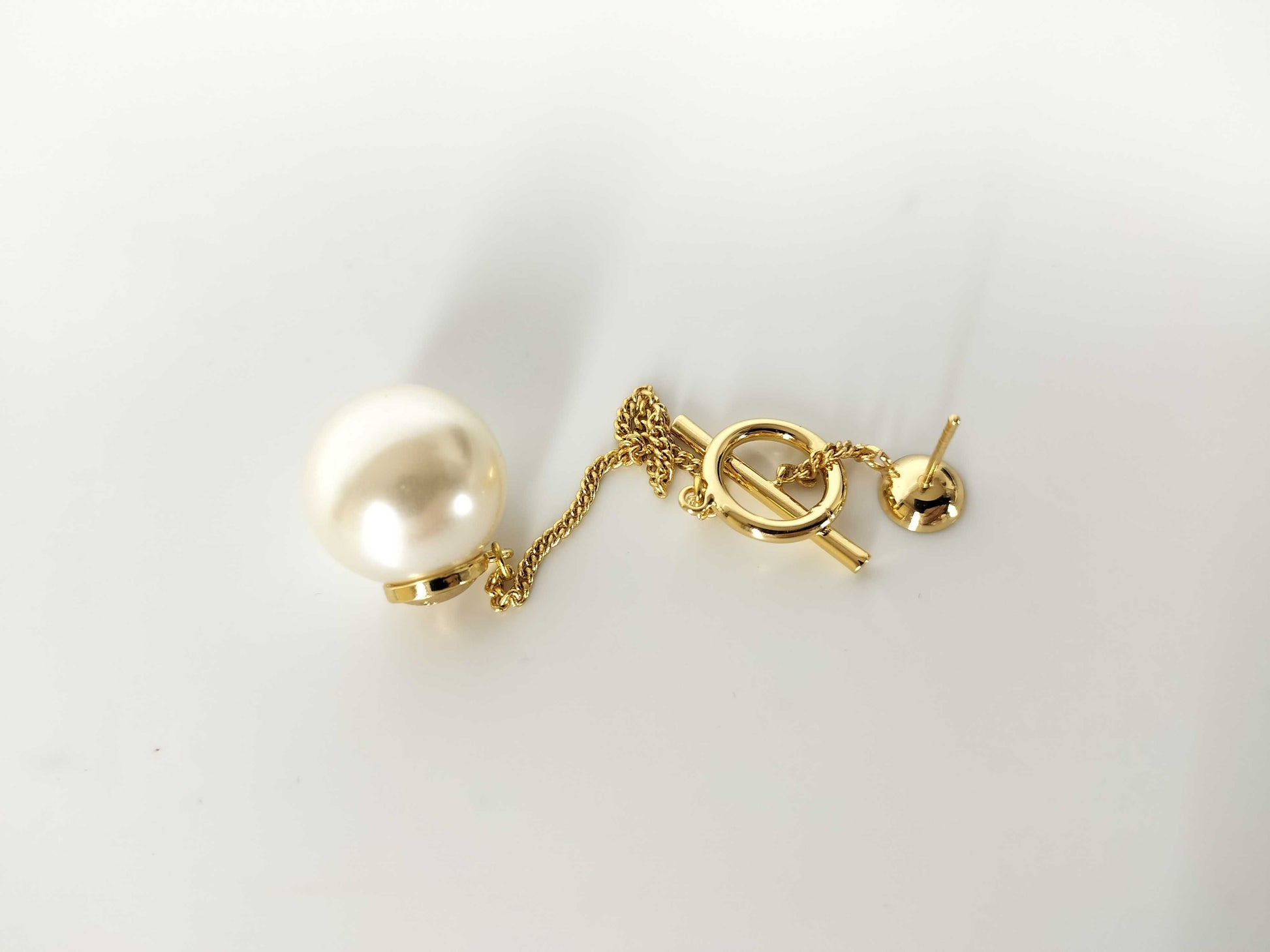 Dior Gold-Colored Faux Pearl Earrings