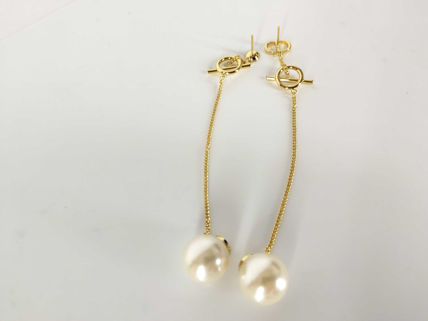 Dior Gold-Colored Faux Pearl Earrings