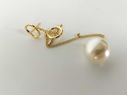 Dior Gold-Colored Faux Pearl Earrings