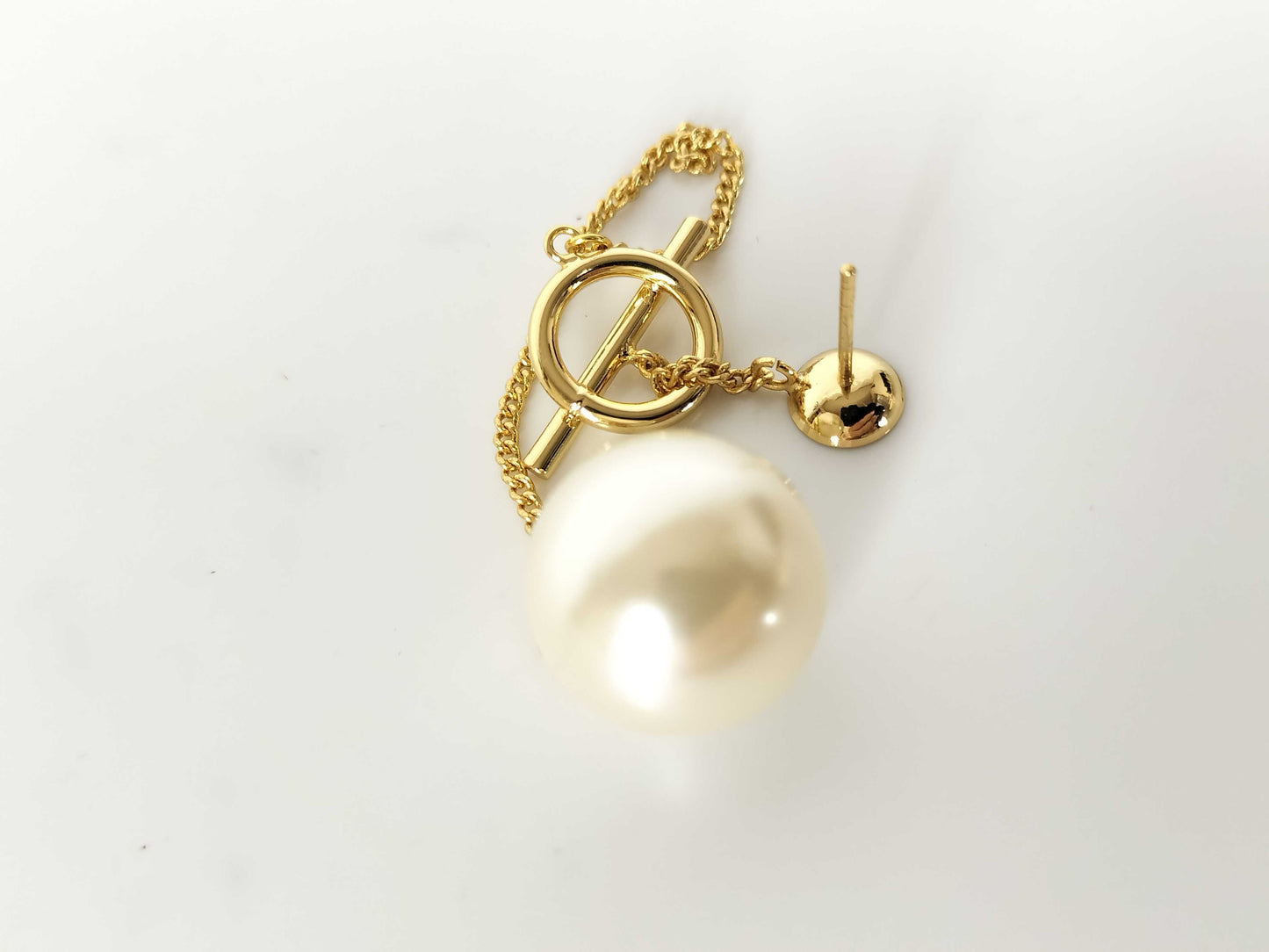 Dior Gold-Colored Faux Pearl Earrings