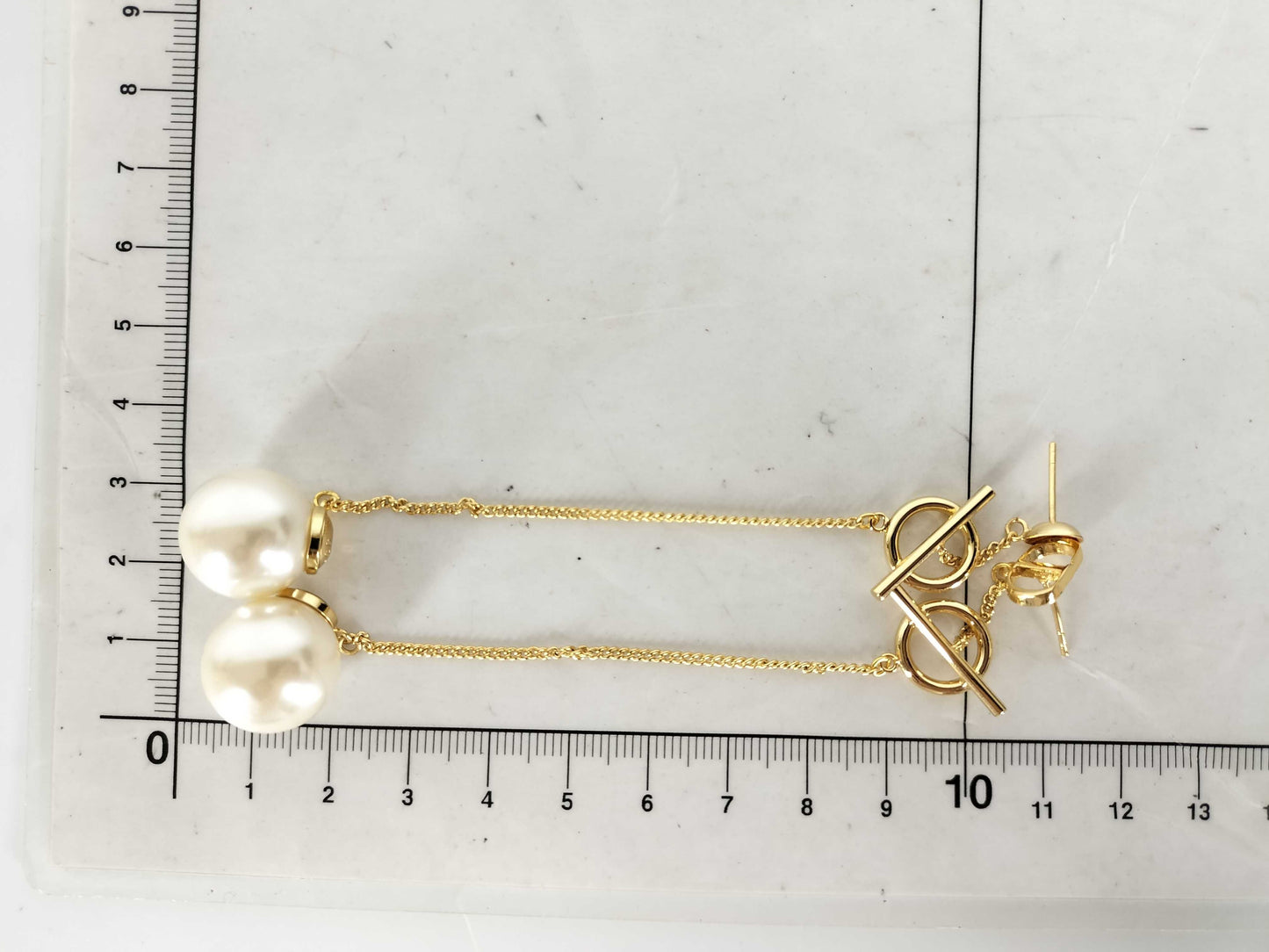 Dior Gold-Colored Faux Pearl Earrings