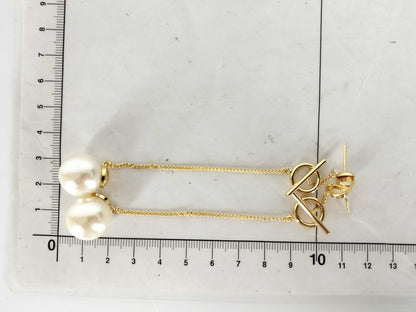 Dior Gold-Colored Faux Pearl Earrings