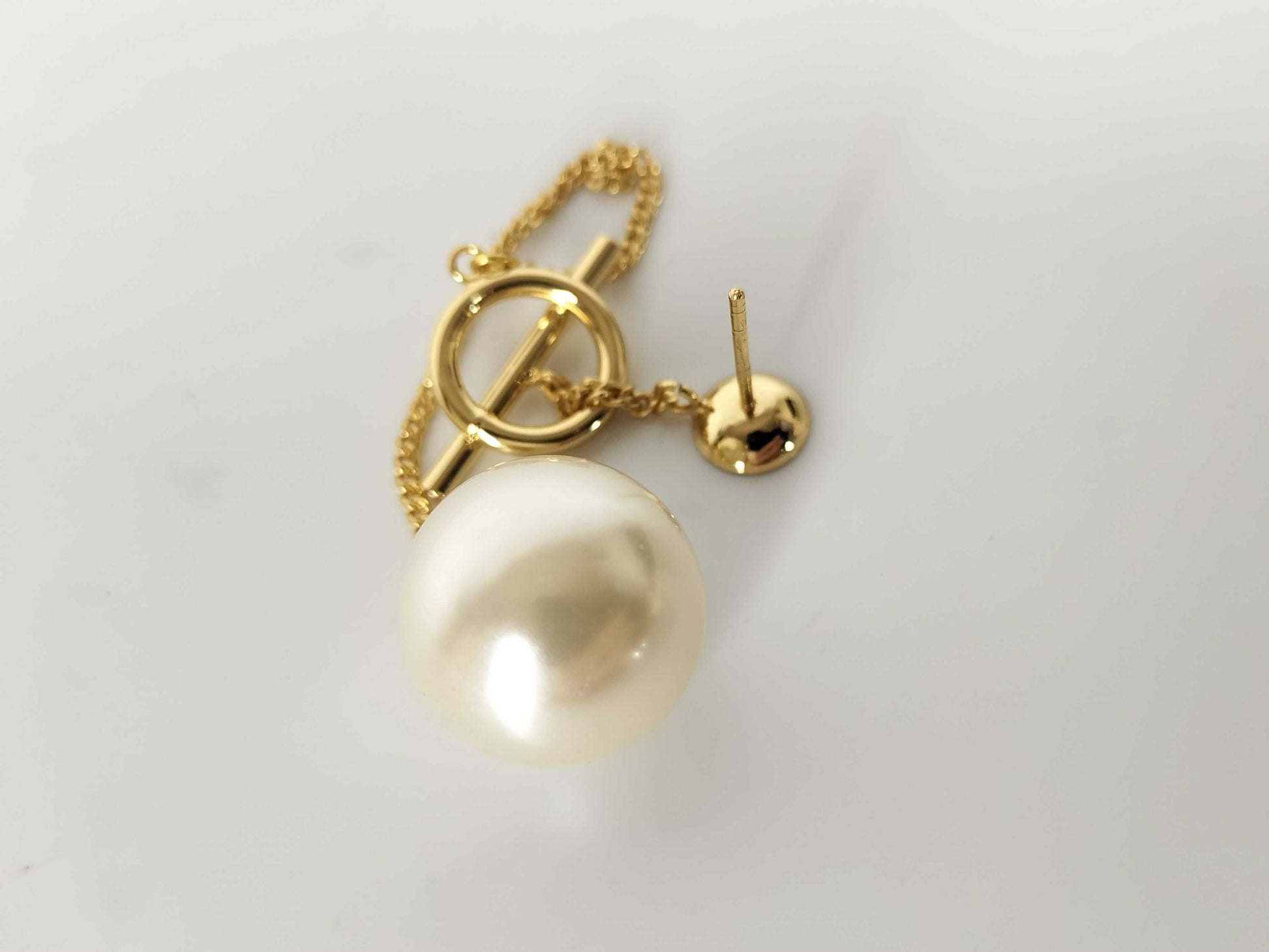 Dior Gold-Colored Faux Pearl Earrings
