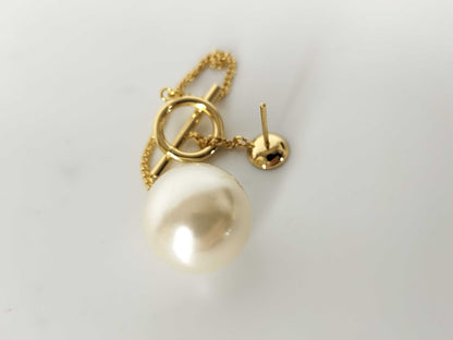Dior Gold-Colored Faux Pearl Earrings