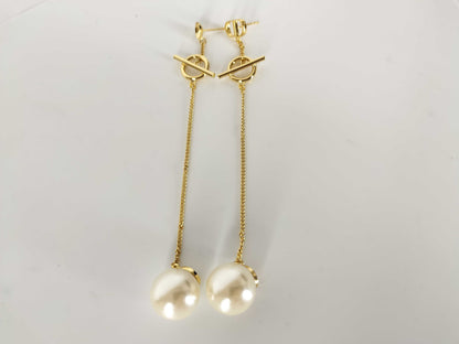 Dior Gold-Colored Faux Pearl Earrings