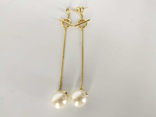 Dior Gold-Colored Faux Pearl Earrings