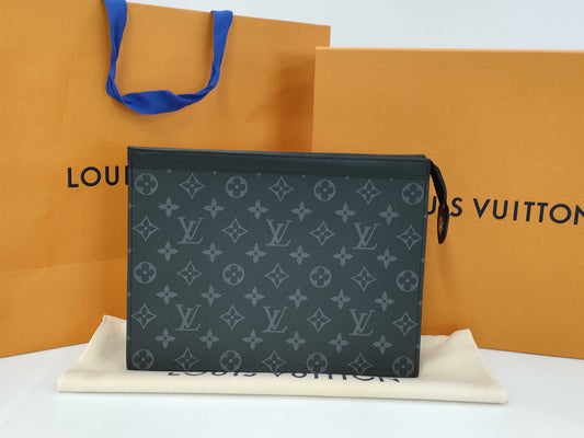 LOUIS VUITTON M61692 Monogram Eclipse Pochette Voyage MM Clutch Bag