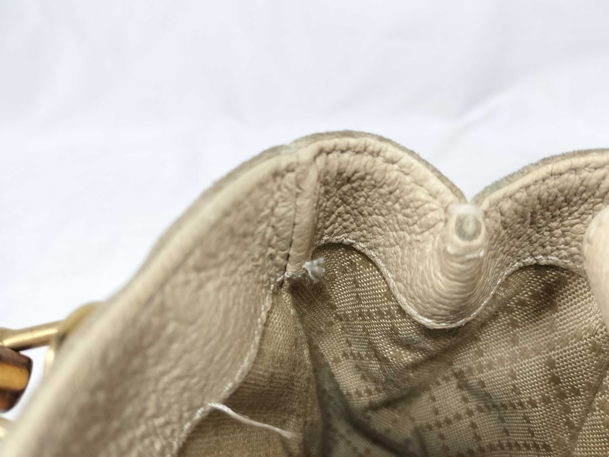 GUCCI Bamboo 000 122 0316 Beige Handbag