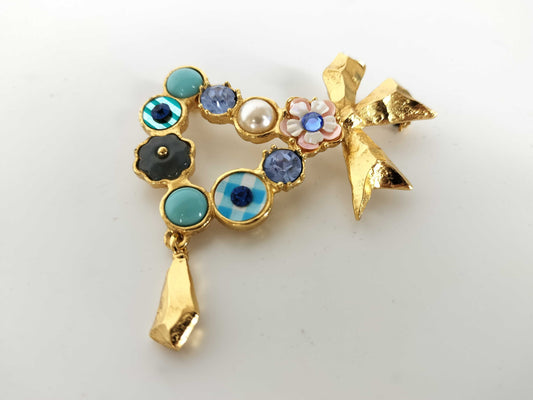 Christian Lacroix Blue Base Stone Brooch