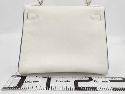 HERMES Kelly 28 Epson White SV Stamp □I Stamp Bag