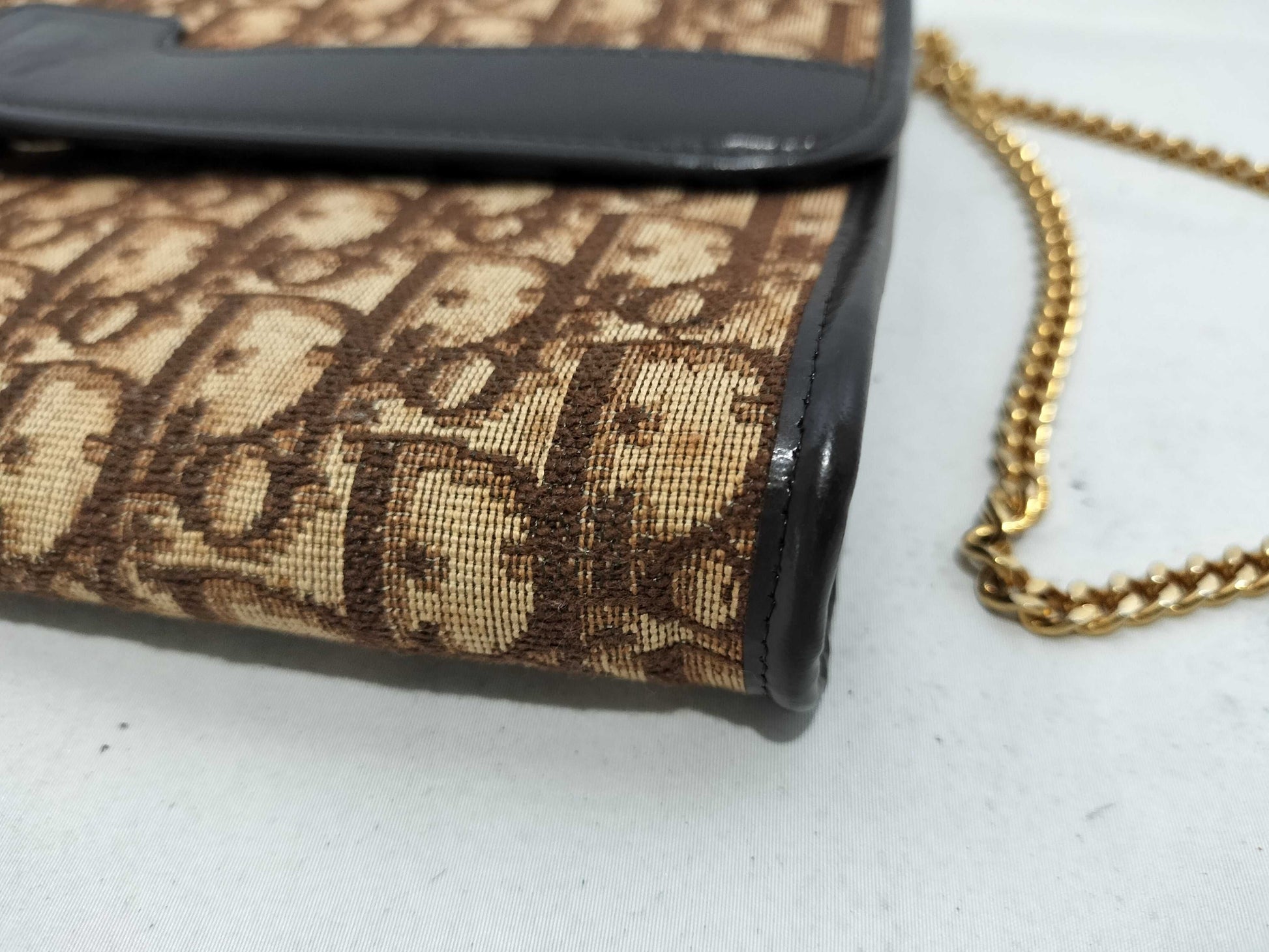 (10460_0348) Dior Trotter Old Shoulder Bag Gold Chain Shoulder Bag