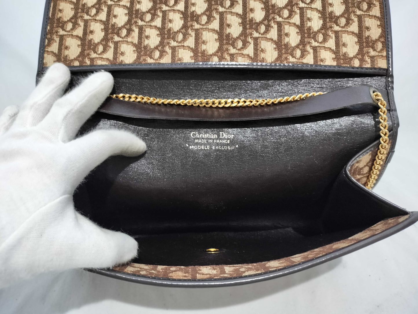 (10460_0348) Dior Trotter Old Shoulder Bag Gold Chain Shoulder Bag