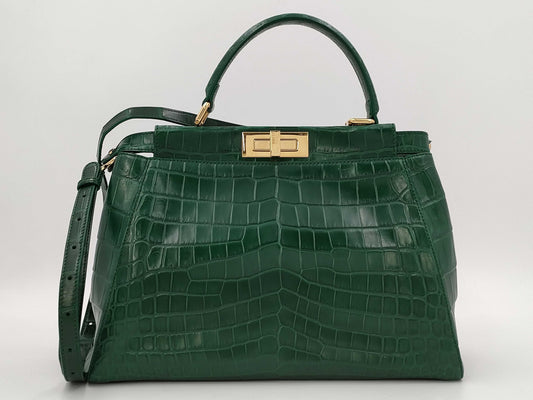 FENDI Exotic Leather Croco Matte 2-Way Bag