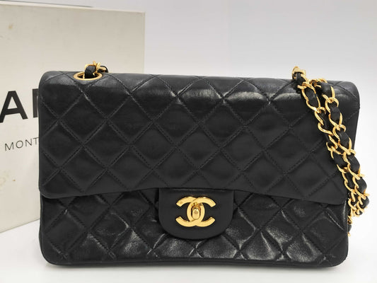 CHANEL Lambskin Matelasse 23 Double Flap Shoulder Bag