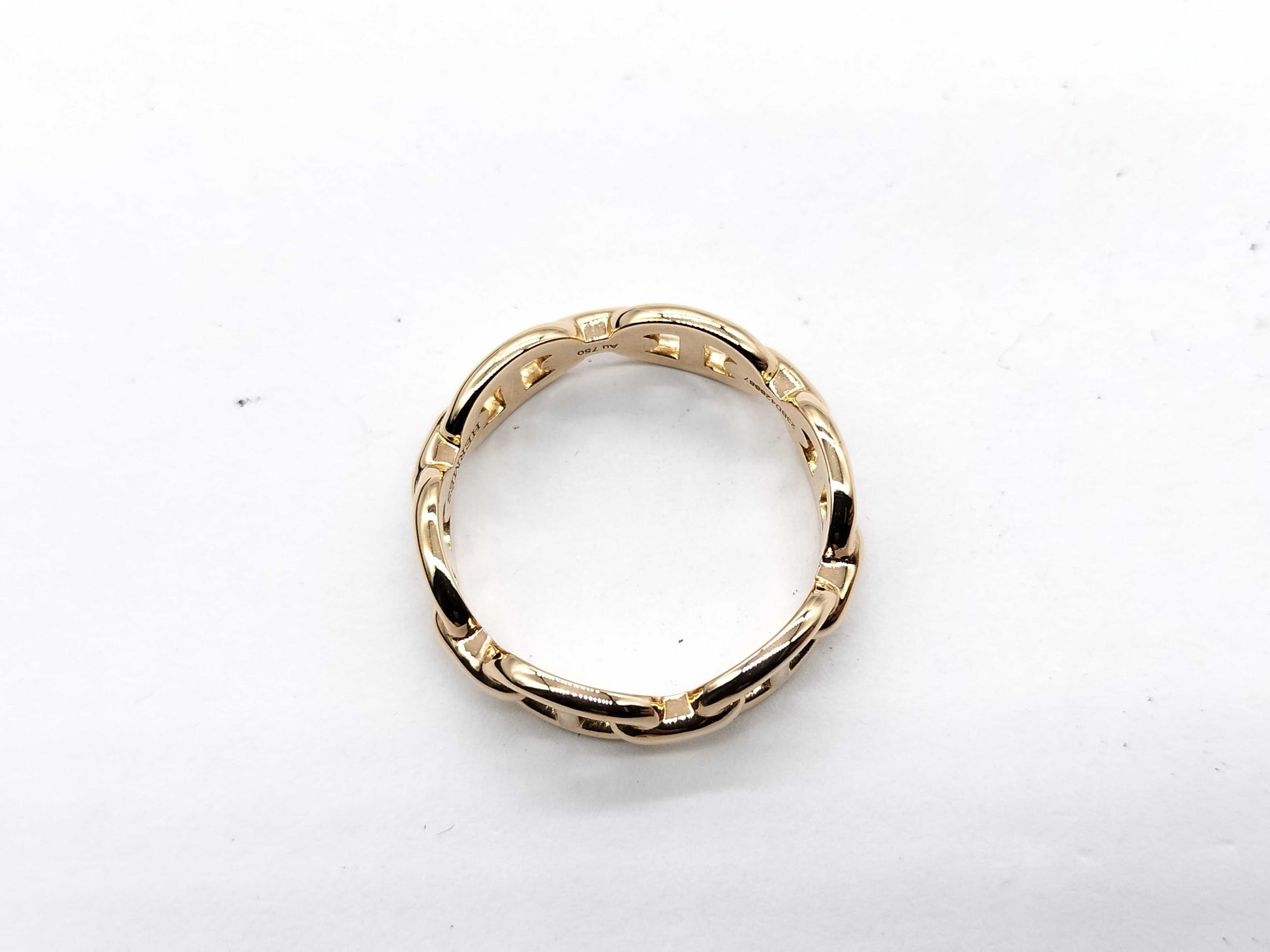 HERMES Chaine d'Ancre #55 PG Au750 4.2g Ring 